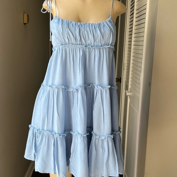 Blush Dresses & Skirts - Blush Light Blue Textured Knit Top it’s like  never used pit 16 length 33